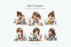 Watercolor Girl Painter Cliparts Product Image 2