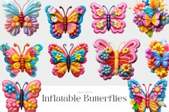 Watercolor Inflatable Butterflies Clipart Bundle Product Image 2