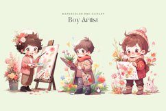 Watercolor Boy Artist Clipart Product Image 2