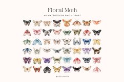 Watercolor Floral Moth Clipart Bundle Product Image 2
