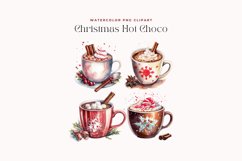 4 Watercolor Christmas Hot Choco Clipart Product Image 2