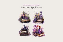 4 Watercolor Witches Spellbook Clipart Product Image 2