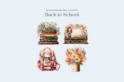 4 Watercolor Back to School Clipart Product Image 2
