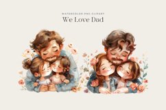 Watercolor We Love Dad Clipart Product Image 2