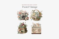 4 Watercolor Pastel Vintage Clipart Product Image 2