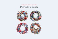 4 Watercolor Patriotic Wreath Clipart Product Image 2