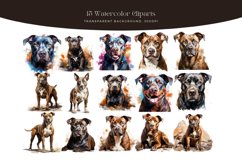 15 Watercolor Pitbull Clipart Product Image 2