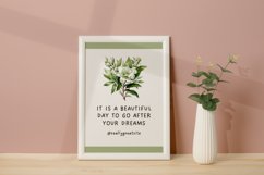 Watercolor Sage Green and Ivory Flowers Clipart Product Image 2