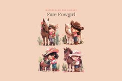 Watercolor Cute Cowgirl Clipart Product Image 2