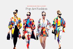 4 Watercolor POP ART Fashion Clipart Product Image 2