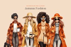 4 Watercolor Autumn Fashion Clipart Product Image 2