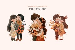 Watercolor Cute Couple Clipart Product Image 2