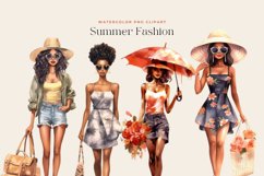 4 Watercolor Summer Fashion Clipart Product Image 2