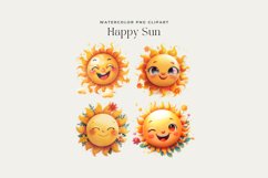 Watercolor Happy Sun Cliparts Product Image 2