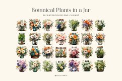 Watercolor Botanical Plants in a Jar Clipart Bundle Product Image 2