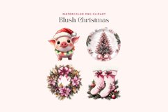 Watercolor Blush Christmas Clipart Product Image 2