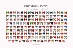 Watercolor Christmas Bows Clipart Bundle Product Image 2