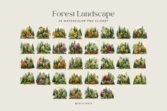 Watercolor Forest Landscape Clipart Bundle Product Image 2