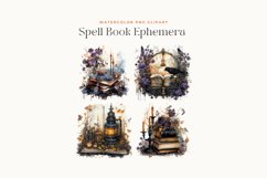 Watercolor Spell Book Ephemera Clipart Product Image 2