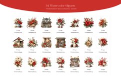 34 Watercolor Vintage Christmas Clipart Product Image 2