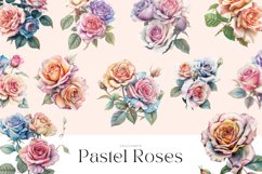 43 Watercolor Colored Pencil Pastel Roses Clipart Product Image 2