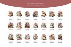 36 Watercolor Vintage Floral Books Clipart Product Image 2