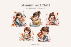 Watercolor Mommy and Child Clipart Bundle Product Image 2