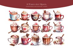 31 Watercolor Christmas Hot Choco Clipart Product Image 2