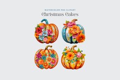 4 Watercolor Pumpkin Sequined Patch Clipart Product Image 2