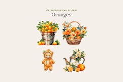 4 Watercolor Oranges Clipart Product Image 2