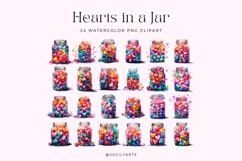 Watercolor Hearts in a Jar Clipart Bundle Product Image 2