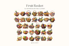 Watercolor Fruit Basket Clipart Bundle Product Image 2