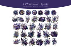 74 Watercolor Indigo Flowers Clipart Product Image 2