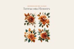 Watercolor Terracotta Flowers Clipart Product Image 2