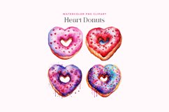 Watercolor Heart Donuts Clipart Product Image 2