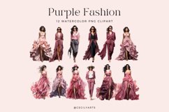 12 Watercolor Pink Fashion Clipart Product Image 2