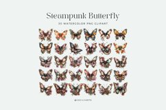 Watercolor Steampunk Butterfly Clipart Bundle Product Image 2