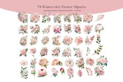 Light Pink Flowers Watercolor Clipart Product Image 2