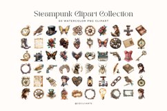 Watercolor Steampunk Clipart Collection Bundle Product Image 2
