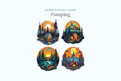 4 Watercolor Camping Clipart Product Image 2