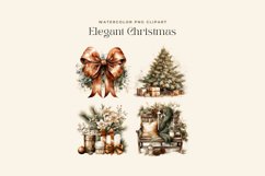 4 Watercolor Elegant Christmas Clipart Product Image 2