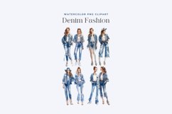 Watercolor Denim Fashion Clipart Product Image 2