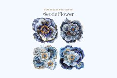 Watercolor Blue and Gold Geode Flower Clipart Product Image 2