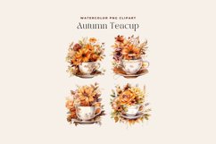 4 Watercolor Autumn Teacup Clipart Product Image 2