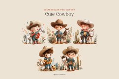 Watercolor Cute Cowboy Clipart Product Image 2
