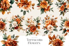 Watercolor Terracotta Flowers Clipart Bundle Product Image 2