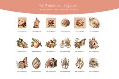 92 Watercolor Pink Vintage Clipart Product Image 2