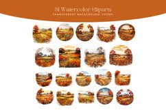 31 Watercolor Autumn Field Clipart Product Image 2