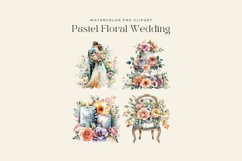 Watercolor Pastel Floral Wedding Collection Clipart Product Image 2