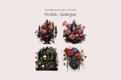 4 Watercolor Gothic Antique Clipart Product Image 2